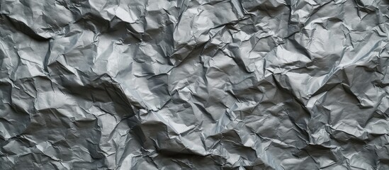 A black and white crumpled paper creates a textured surface with shadows and folds.