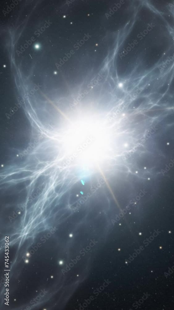 Wall mural space background with an image of a star that exploded and formed a nebula.
