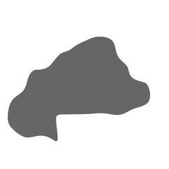 Burkina Faso country simplified map. Grey stylish smooth map. Vector icons isolated on white background.