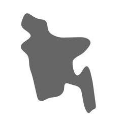 Bangladesh country simplified map. Grey stylish smooth map. Vector icons isolated on white background.