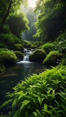 Obraz premium Verdant Trail: Enchanted Forest Pathway