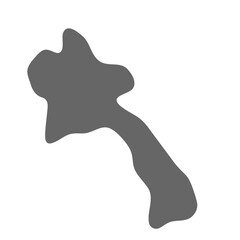 Obraz premium Laos country simplified map. Grey stylish smooth map. Vector icons isolated on white background.