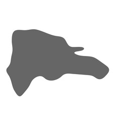 Dominican Republic country simplified map. Grey stylish smooth map. Vector icons isolated on white background.