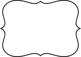 Stencil frame for text or congratulations. Twisted frame on transparent, png. ornamental frame