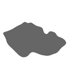 Czech Republic country simplified map. Grey stylish smooth map. Vector icons isolated on white background.