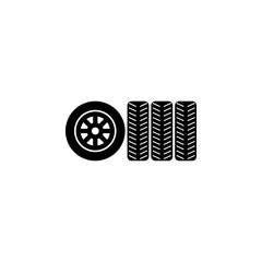 Car Tire Flat Vector Icon