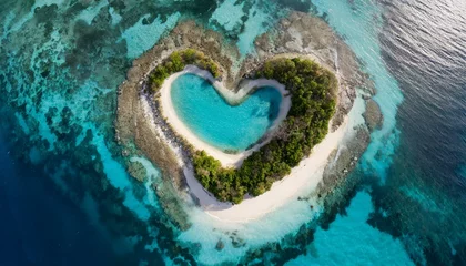 Foto op Canvas heart shaped reef island © Dan Marsh