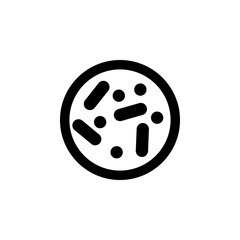 Bacteria under the Microscope Flat Vector Icon