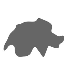 Switzerland country simplified map. Grey stylish smooth map. Vector icons isolated on white background.
