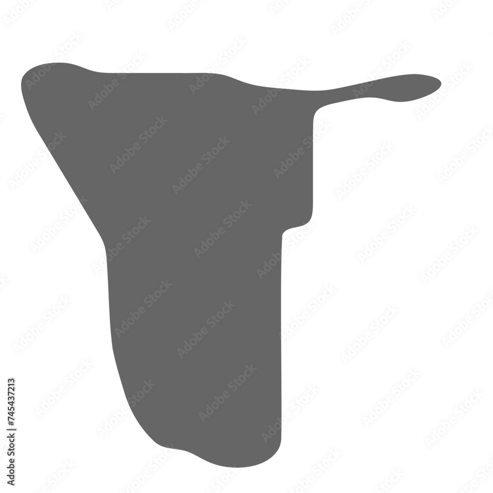 Poster namibia country simplified map. grey stylish smooth map. vector icons isolated on white background.