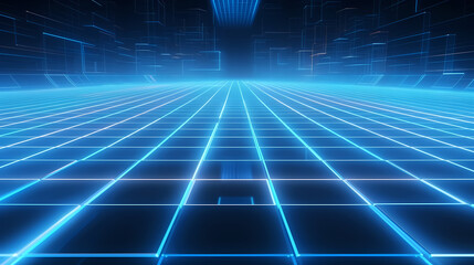Perspective grid abstract retro background, cyberspace grid
