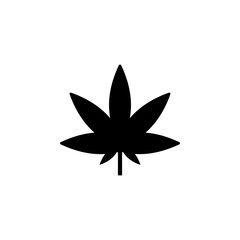 Cannabis Marijuana Leaf Hemp Flat Vector Icon