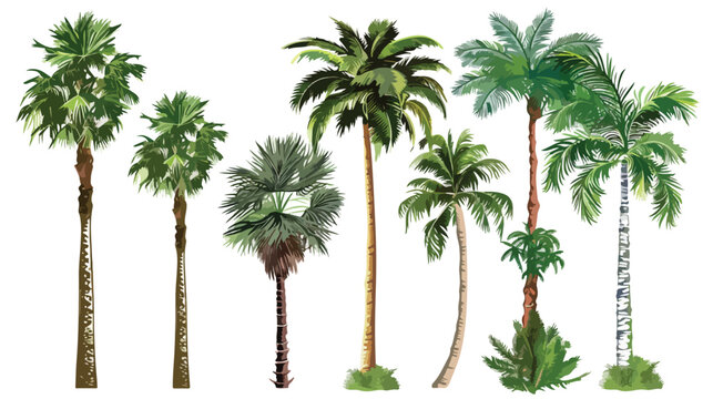 Tree Palms Cartoons Vector Illustration Graphic Desi