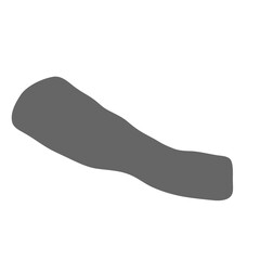 Nepal country simplified map. Grey stylish smooth map. Vector icons isolated on white background.