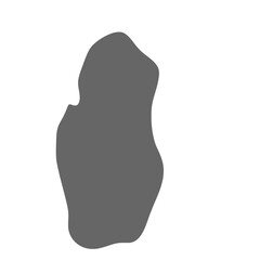 Qatar country simplified map. Grey stylish smooth map. Vector icons isolated on white background.