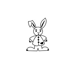 toy hare, sketch of a vector drawing, isolated on a white background.