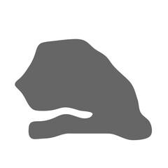 Senegal country simplified map. Grey stylish smooth map. Vector icons isolated on white background.