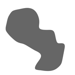 Paraguay country simplified map. Grey stylish smooth map. Vector icons isolated on white background.