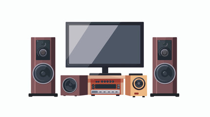 Tv and Speakers Icon. Electronic Appliances and Supp