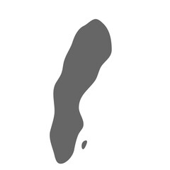 Sweden country simplified map. Grey stylish smooth map. Vector icons isolated on white background.