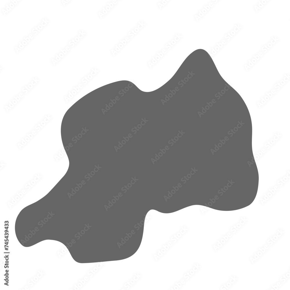 Wall mural rwanda country simplified map. grey stylish smooth map. vector icons isolated on white background. - Wall murals
