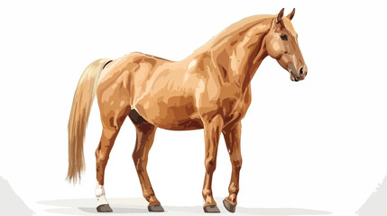 Vector Beautiful Realistic Flaxen Chestnut Horse Isolated