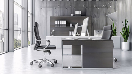 Modern Office Interior with Sleek Furniture and Contemporary Design