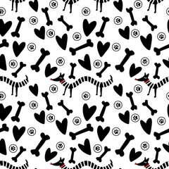 Cartoon animals seamless dogs pattern for wrapping paper and fabrics and kids clothes print and summer accessories
