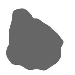 Uruguay country simplified map. Grey stylish smooth map. Vector icons isolated on white background.