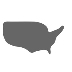 United States of America country simplified map. Grey stylish smooth map. Vector icons isolated on white background.