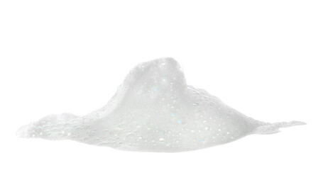 Colorful soap foam, colorful bubbles isolated on white, with clipping path