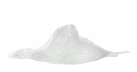 Colorful soap foam, colorful bubbles isolated on white, with clipping path