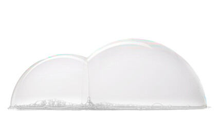 Colorful soap bubbles isolated on white, clipping