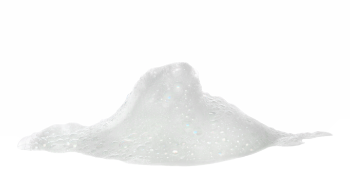 Colorful soap foam, colorful bubbles isolated on white, with clipping path