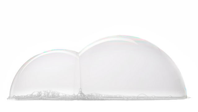 Colorful soap bubbles isolated on white, clipping