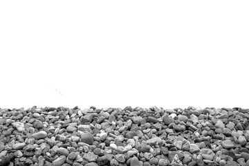 stones on the beach, black and white, PNG file
