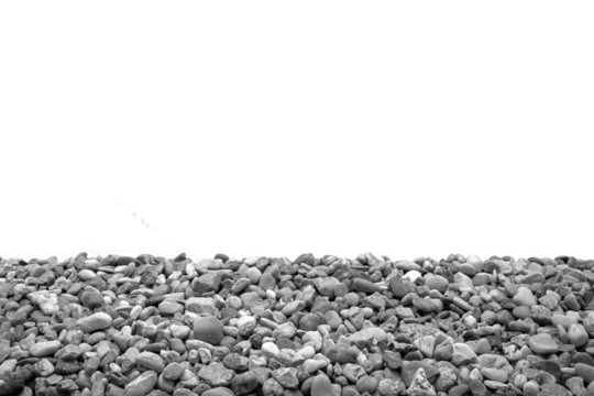 stones on the beach, black and white, PNG file
