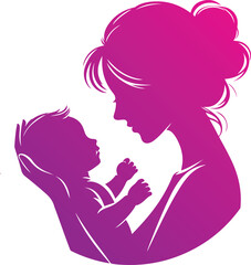 Mother and baby vector Illustration Mother love