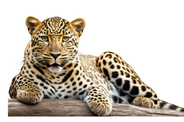 a high quality stock photograph of a single leopard full body isolated on a white background