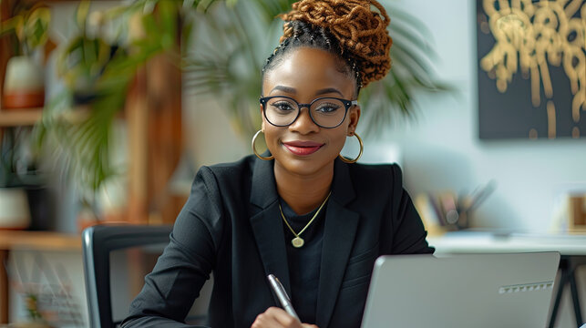 concept of Belonging Inclusion Diversity Equity DEIB, a boss lady in office wearing suit , business woman 
