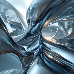 Abstract metallic background. 3d rendering,  3d illustration.. Generative AI.