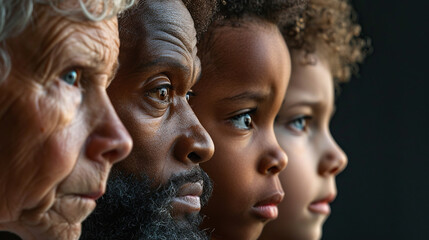 Fototapeta premium concept of Belonging Inclusion Diversity Equity DEIB, group of different age of people 