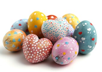 Fototapeta na wymiar Heartfelt Easter Egg Designs. Happy Easter!