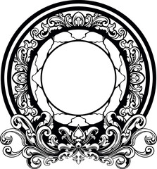 Wedding Decoration Round Ornaments Line Art