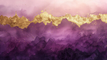 Obraz premium Purple and gold texture background design. Purple and gold rough painted wall surface. Raster bitmap digital illustration. AI artwork.
