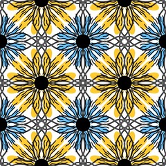Summer floral print seamless mandala flower pattern for fabrics and wrapping paper and kids clothes textiles