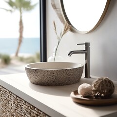 Modern Bathroom Sink Made of Natural Stone
