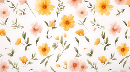 Fototapeta na wymiar Painting watercolor floral background illustration floral nature, colorful and vibrant