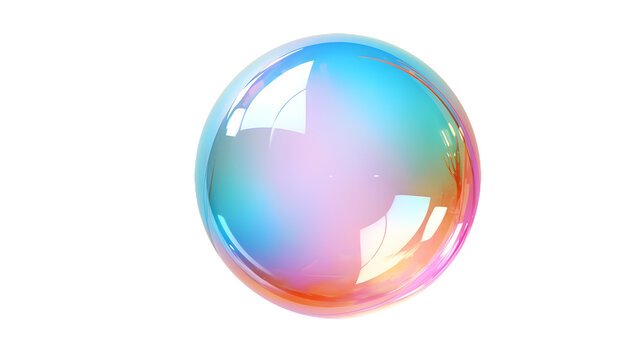 Pink soap bubble isolated on transparent background