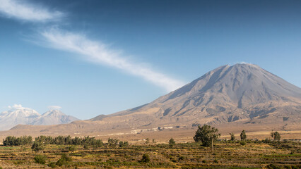 Minimal landscape of Misti volcano active